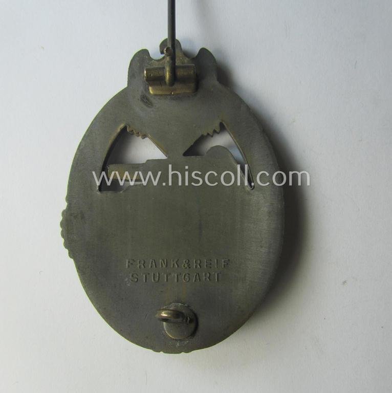 'Panzerkampfabzeichen in Bronze' (or: bronze-class panzer assault-badge or PAB) being a neat (I deem) somewhat later-war-period zinc- (ie. 'Feinzink'-) version as was procuced by the: 'Frank u. Reif'-company — image 5