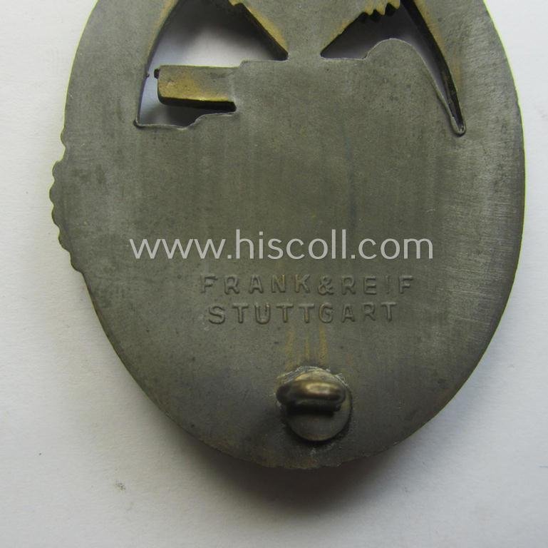 'Panzerkampfabzeichen in Bronze' (or: bronze-class panzer assault-badge or PAB) being a neat (I deem) somewhat later-war-period zinc- (ie. 'Feinzink'-) version as was procuced by the: 'Frank u. Reif'-company — image 6
