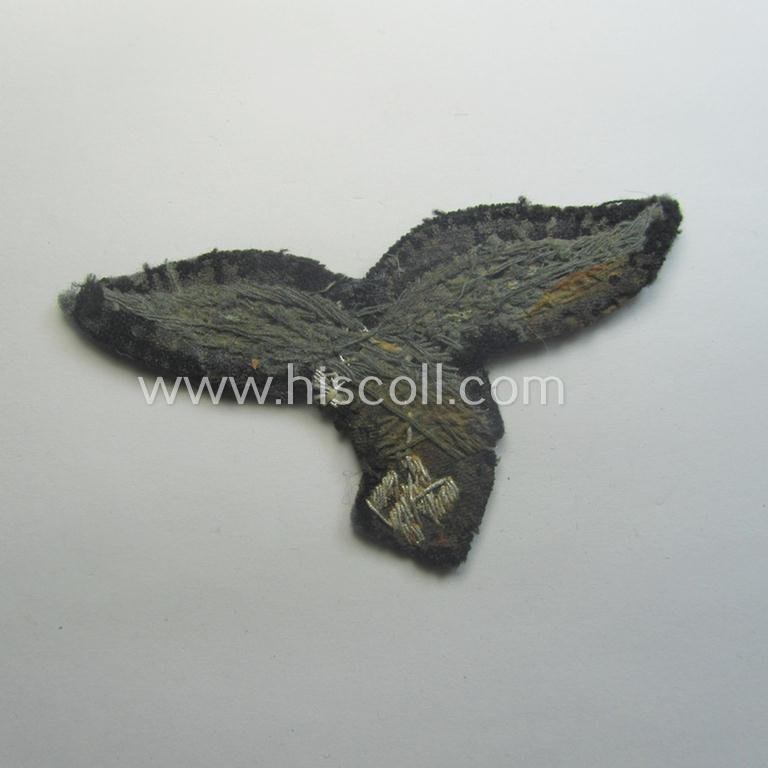 Minimally used WH (LW) officers'- (evt. NCO-) type, hand-embroidered breast-eagle (ie. 'Brustadler für Offiziere der LW') — image 3