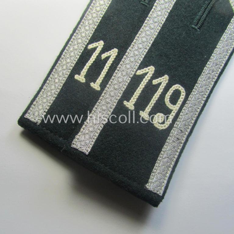 'Virtually mint' pair of WH (Heeres) neatly 'cyphered' ('M36'- ie. 'M40'-pattern and/or pointed-style) NCO-type shoulderstraps: 'Uffz. des Infanterie-Rgts. 119' — image 2