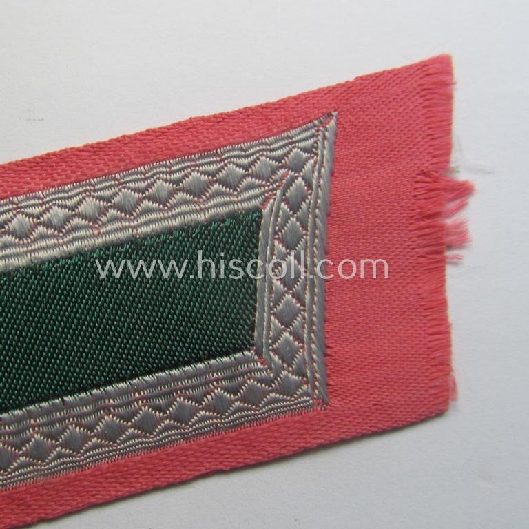 Regrettably single, (entirely!) 'BeVo'-woven, NCO-pattern 'Ostvölker'-collar-tab as intended for a: 'Georgischer'- (ie. Georgian-) volunteer within the 'Deutsche Wehrmacht' (ie. 'Zugführer' within the: 'Georgisches Legion') — image 2