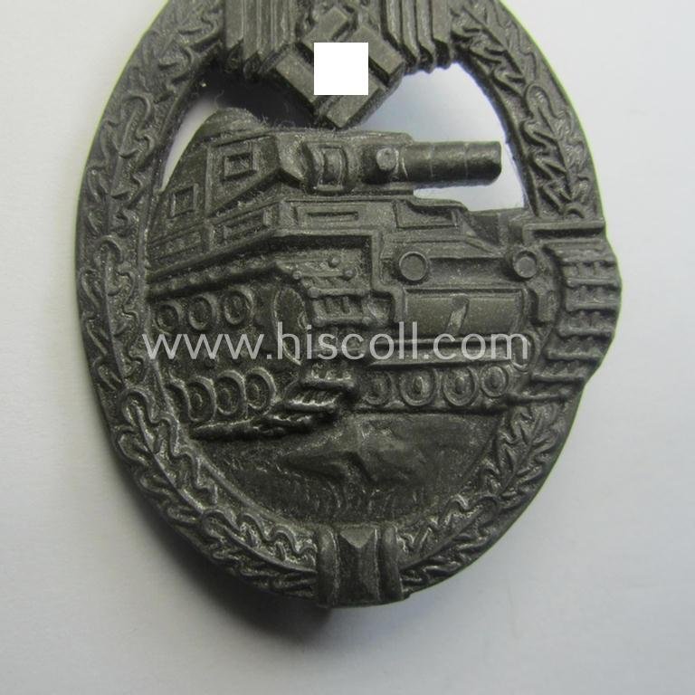 'Panzerkampfabzeichen in Bronze', being a maker- (ie. 'RS'-) marked version as executed in zinc- (ie. 'Feinzink'-) being a so-called: 'Thin Maker Mark'-variant as was produced by the: 'Rudolf Souval'-company — image 3