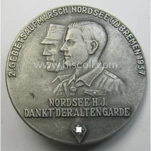 Commemorative, 'HJ'-related 'tinnie' being a maker- (ie. 'W. Jäger'-) marked …