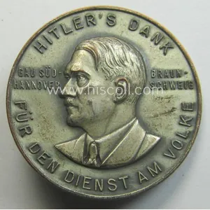 Commemorative, silvered 'Buntmetall'-based N.S.D.A.P.- (ie. WHW-) related 'tinnie' being a …