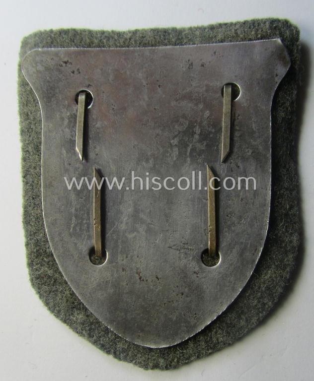 WH (Heeres ie. Waffen-SS) 'Kuban'-campaign-shield that comes mounted onto its original field-grey-coloured- and/or woolen-based 'backing' — image 3