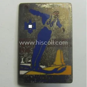 Semi-enamelled- and silver-toned 'N.S.R.L.'-related day-badge (ie. 'tinnie' or: 'Veranstaltungsabzeichen') as …