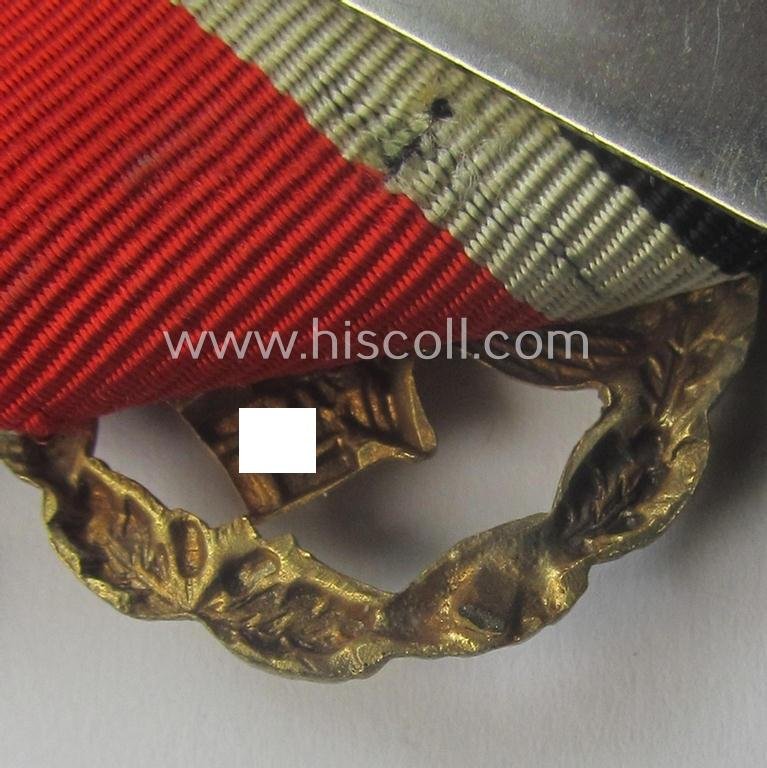 Truly used and/or tunic-removed - and actually rarely encountered! - 'Ehrenblattspange der Luftwaffe' (or: airforce honour-roll clasp) being a 'Buntmetall'- (ie. 'Tombak'-) based example by the maker (ie. 'Hersteller') 'Otto Klein & Co.' — image 5