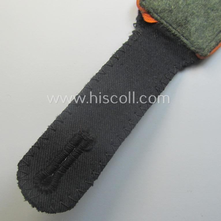 Single, Waffen-SS, EM-type shoulderstrap as piped in the bright-orange-coloured branchcolour as was intended for usage by an: 'SS-Mann' who served within the: 'SS-Feldgendarmerie-Trpn.' — image 5