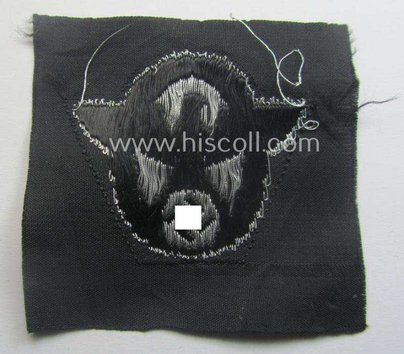 Officers'-pattern, Polizei- (ie. 'SS-Polizei') cap-eagle (ie. 'Adler für Schiffchen o. Einheitsfeldmütze') being a 'virtually mint- ie. unissued' example as executed in so-called: 'BeVo flat-wire'-style — image 3