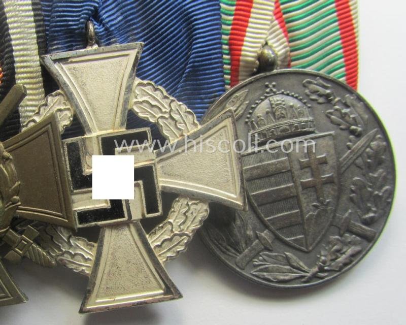 4-pieced, 'WWI'- (ie. TR-) related medal-bar (ie. 'Ordenspange') resp. depicting a WWI-period: 'EK II.Kl.', a: 'FKK 1914-18', a: 'TD-Ez. der 2. Kl.' and an Austrian WWI-commemorative medal — image 3