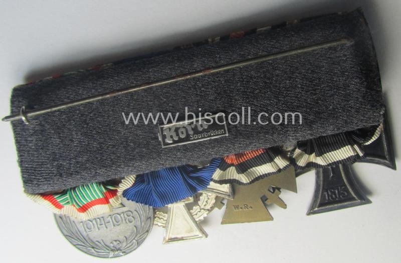 4-pieced, 'WWI'- (ie. TR-) related medal-bar (ie. 'Ordenspange') resp. depicting a WWI-period: 'EK II.Kl.', a: 'FKK 1914-18', a: 'TD-Ez. der 2. Kl.' and an Austrian WWI-commemorative medal — image 4