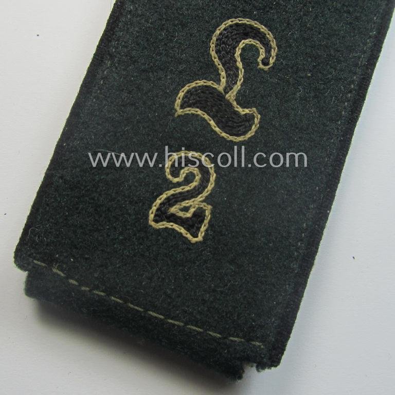 Single, early-period (ie. 'M40-pattern and/or rounded-styled), WH (Heeres) 'cyphered', EM-type shoulderstrap as was intended for a: 'Soldat u. Mitglied des Pionier-Lehr-Rgts. 2' — image 2