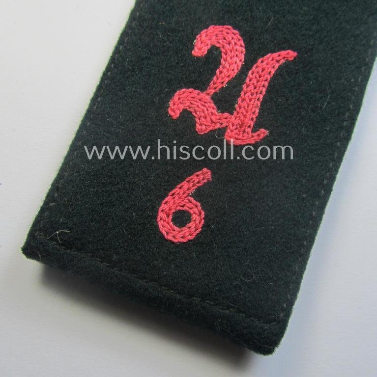 Single, early-period (ie. 'M36-pattern and/or pointed-styled), WH (Heeres) 'cyphered', EM-type shoulderstrap as was intended for a: 'Soldat des Panzer-Aufklärungs-Abtlgs. 6' — image 2