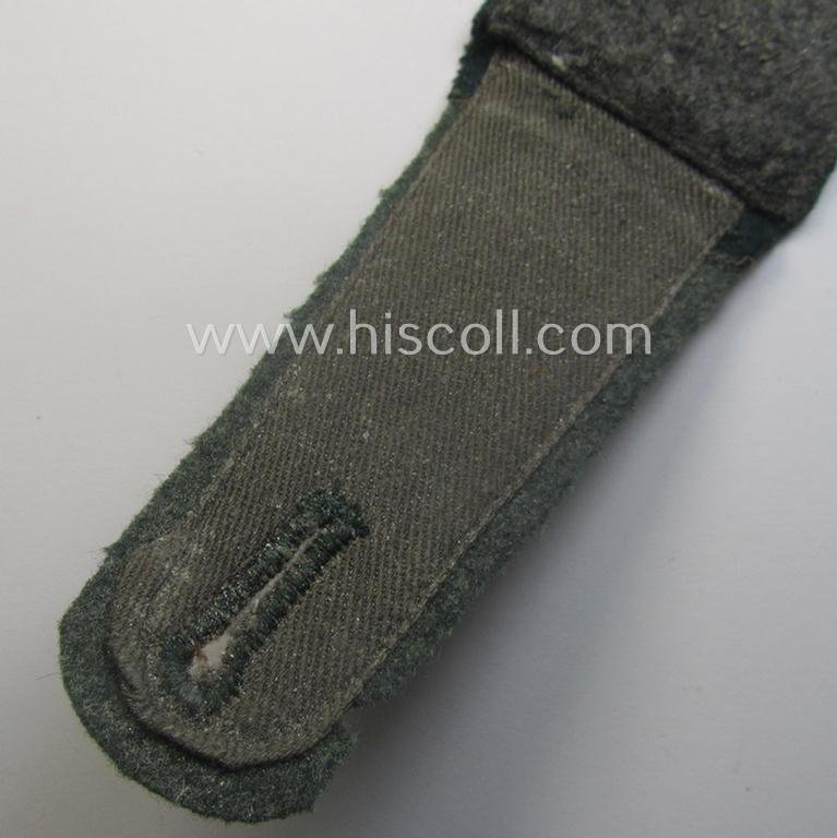 Single, early-period (ie. 'M36-pattern and/or pointed-styled), WH (Heeres) 'cyphered', EM-type shoulderstrap as was intended for a: 'Soldat des Kradschützen-Bataillons 1 der Pz.- u. Inf.-Div.' — image 5