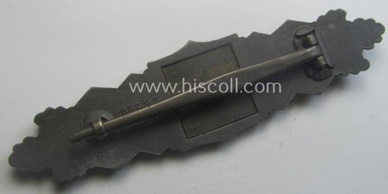 'Nahkampfspange in Bronze' (or: bronze-class close-combat clasp ie. CCC) being a neatly maker-marked- and/or minimally converse-shaped specimen as was produced by the: 'JFS'- (ie. 'Joseph Feix u. Söhne'-) company — image 3