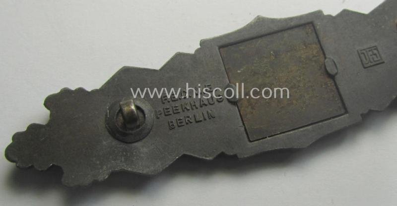 'Nahkampfspange in Bronze' (or: bronze-class close-combat clasp ie. CCC) being a neatly maker-marked- and/or minimally converse-shaped specimen as was produced by the: 'JFS'- (ie. 'Joseph Feix u. Söhne'-) company — image 4