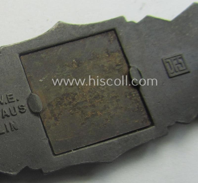 'Nahkampfspange in Bronze' (or: bronze-class close-combat clasp ie. CCC) being a neatly maker-marked- and/or minimally converse-shaped specimen as was produced by the: 'JFS'- (ie. 'Joseph Feix u. Söhne'-) company — image 5