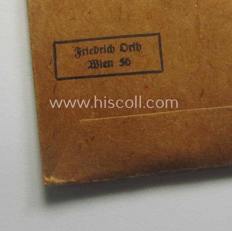 Stunning, 'Deutsches Schutzwall Ehrenzeichen' (aka: 'Westwall'-medal) being a (typical) non-maker-marked- and/or: 'Buntmetall'-based specimen that comes packed in its original pouch of issue by the: 'Friedrich Orth'-company — image 4