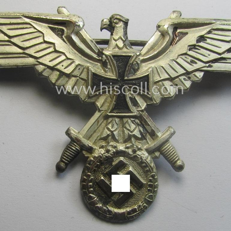 Bright-silver-toned - and I deem 'Buntmetall'-based! - so-called: D.R.K.B. (or: 'Deutscher Reichskriegerbund' aka 'Kyffhäuserbund') enlisted-mens'- (ie. NCO-) type breast-eagle (showing a black-coloured- and neatly painted iron cross-symbol) — image 2