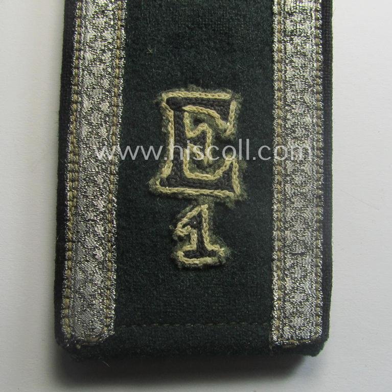 Single - and very unusual! - early-period (ie. 'M40-pattern and/or rounded-styled), WH (Heeres) 'cyphered' NCO-type shoulderstrap as was intended for an: 'Unteroffizier u. Mitglied des Eisenbahn-Pionier Rgts. 2' — image 2