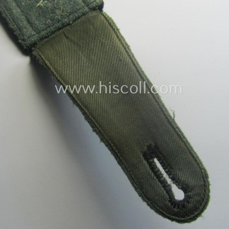 Single - and very unusual! - early-period (ie. 'M40-pattern and/or rounded-styled), WH (Heeres) 'cyphered' NCO-type shoulderstrap as was intended for an: 'Unteroffizier u. Mitglied des Eisenbahn-Pionier Rgts. 2' — image 5