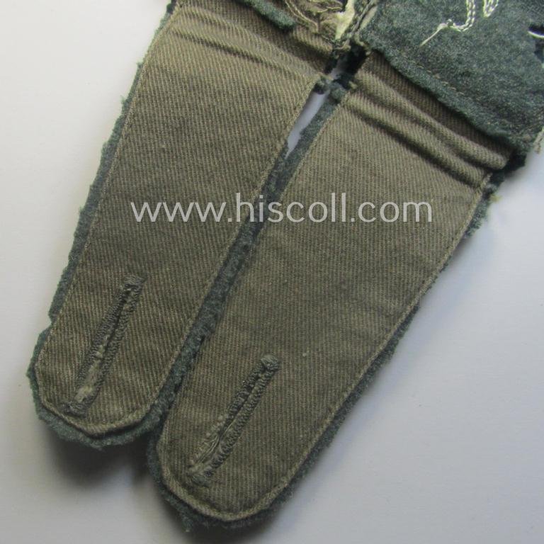 Moth-damaged (ie. relic but matching) pair of early-period (ie. 'M40'-pattern and/or rounded-styled), WH (Heeres) 'cyphered' EM-type shoulderstraps as was intended for a: 'Soldat des Inf.-Maschinengewehr-Abts. 47' — image 5