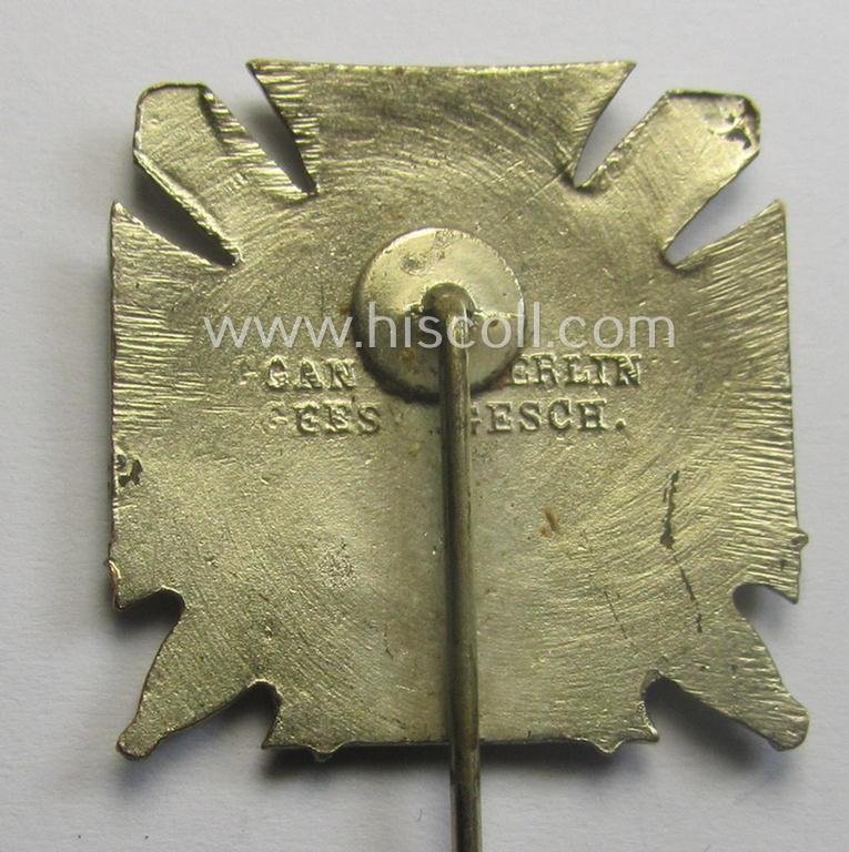 Membership lapel-pin (or: 'Mitgliedsabzeichen') aka: 'Ehrennadel für 25jährige Mitgliedschaft im Reichstreubund ehemaliger Berufssoldaten (o. RTB)' being a maker- (ie. 'Gante - Berlin'-) marked example — image 4