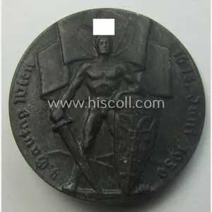 Austrian, N.S.D.A.P.-related 'tinnie' (ie. 'Tagungs- o. Veranstaltungsabzeichen') being a maker- …