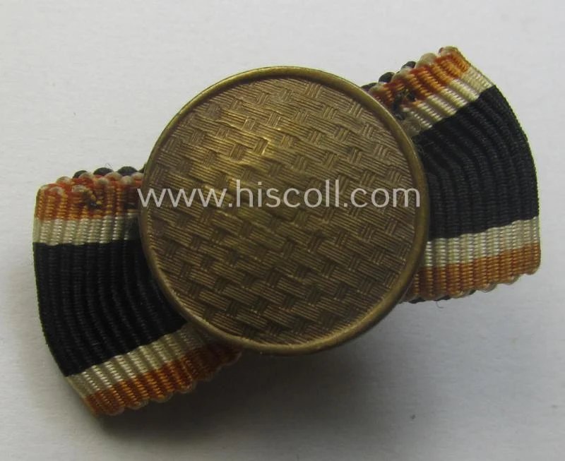 Interesting, 2-pieced WH (ie. N.S.D.A.P.-) related ribbon-bar (ie. 'Feld- o. Bandspange') showing resp. a: 'KvK II.Kl. o. Schwn.' and an: 'N.S.D.A.P. D.A. in Bronze' and that comes mounted onto its specific 'button-hole'-set-up — image 3