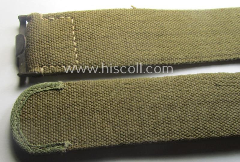 WH (Heeres ie. LW etc.) 'tropical-issue'- belt (ie. 'Koppelriemen') being a 80 cms.-sized- and typical non-maker-marked example — image 7