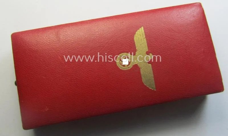 WH Austrian-occupation- (ie. 'Anschluss'-) medal: '13. März 1938' being a very attractive (albeit somewhat tarnished) example that comes stored in its bright-red-coloured- and/or typical non-maker-marked etui as issued — image 14