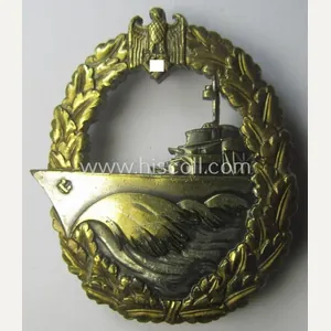 WH (Kriegsmarine) 'Zerstörerkriegsabzeichen' being a non-maker-marked example as executed in …