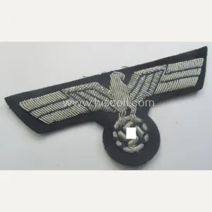 WH (Kriegsmarine) neatly hand-embroidered, officers'-type breasteagle on a darker-blue background …