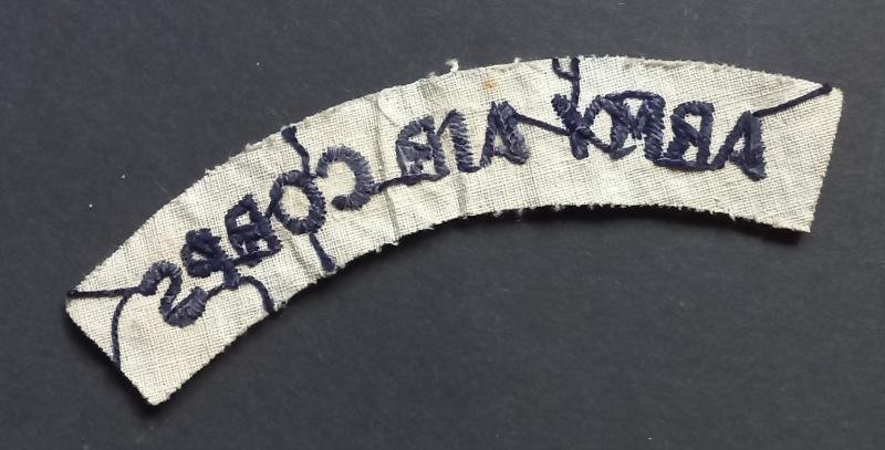 A neat - unfortnatly post war issue - Army Air Corps embroided shoulder title — image 2