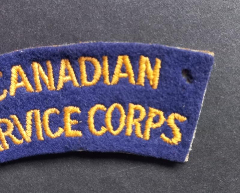 A perfect (typical British made) RCASC (Royal Canadian Army Service Corps) shoulder title — image 3