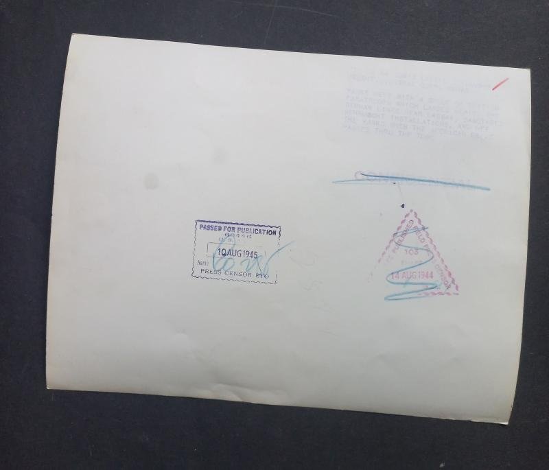 A attractive official US Signal Corps 'Press Release' (large 25.9cm x 20.2cm) photograph showing British S.A.S. (Special Air Service) troops after Operation HAFT meeting up with American troops some were in France — image 2