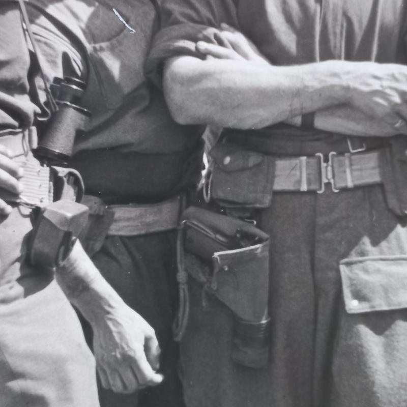 A attractive official US Signal Corps 'Press Release' (large 25.9cm x 20.2cm) photograph showing British S.A.S. (Special Air Service) troops after Operation HAFT meeting up with American troops some were in France — image 5