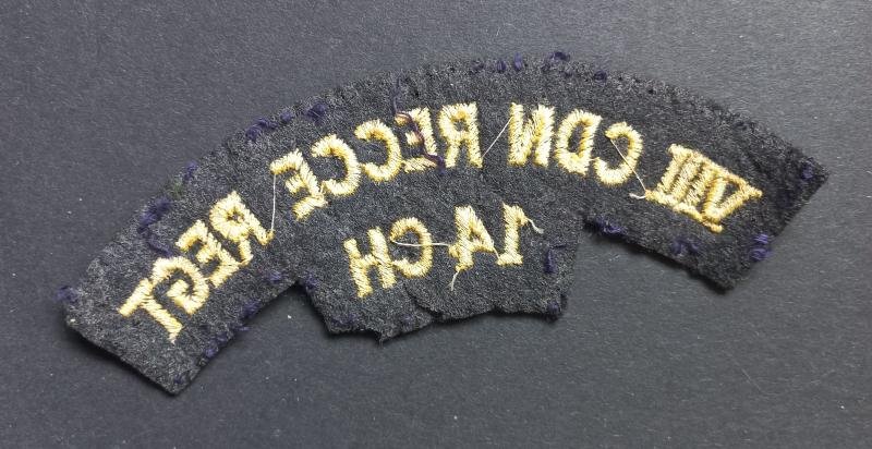 A attractive - albeit regrettably single - British made Canadian 8th Reconnaissance Regiment (14th Canadian Hussars) embroided shoulder title — image 2