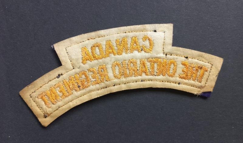 A perfect (British made) Canadian The Ontario Regiment embroided shoulder title — image 2