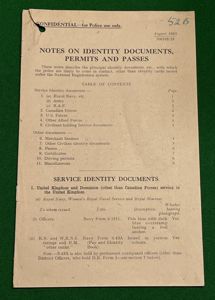 1943 Notes on Identity Documents....