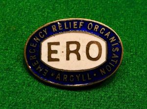 Argyll Emergency Relief Organisation badge.