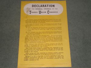 TUC Decleration - War Savings.