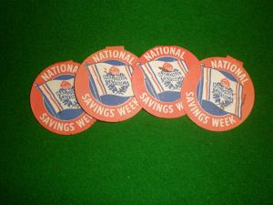 National Savings Week flag day badge.