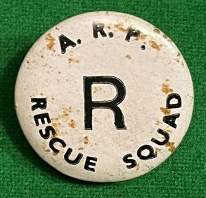 ARP Rescue Squad button badge.