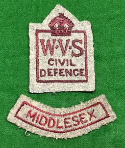 Early WVS Middlesex Civil Defence arm badge.