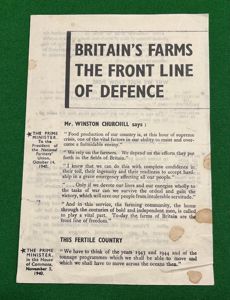 Min. of Agriculture Patriotic leaflet.