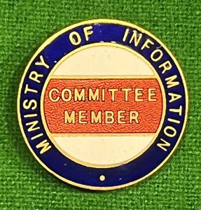 M.O.I. Committee Member lapel badge.
