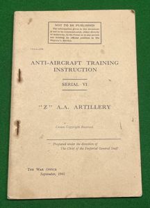 ' Z ' Battery anti-aircraft manual.