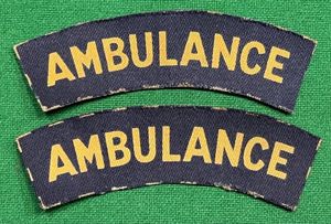 Civil Defence Printed Ambulance titles.