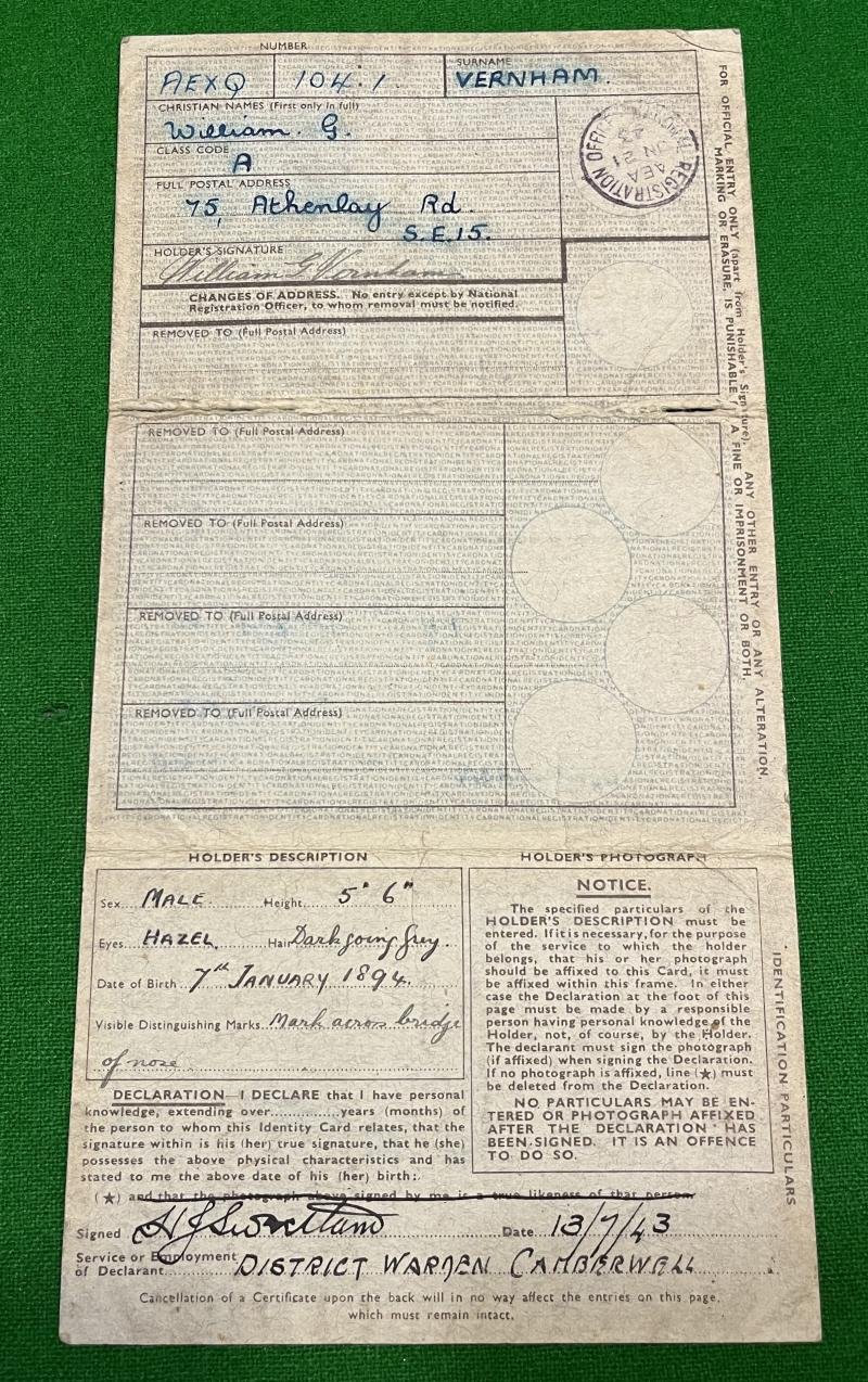 National Identity Card with Endorsement - Post Warden. — image 2